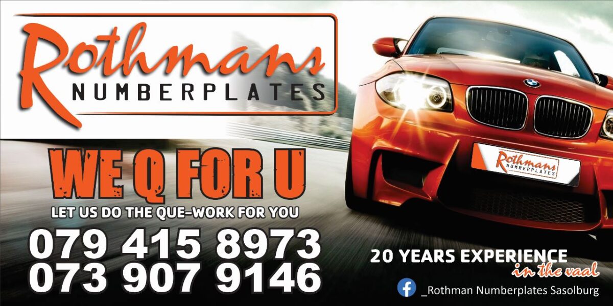 Rothmans Number Plates Sasolburg